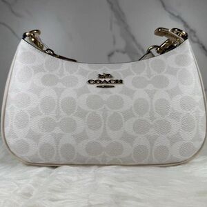 Coach White Terri Purse Signature Shoulder Bag